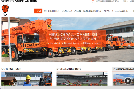 Neue Website Online - Schmutz Söhne AG Thun